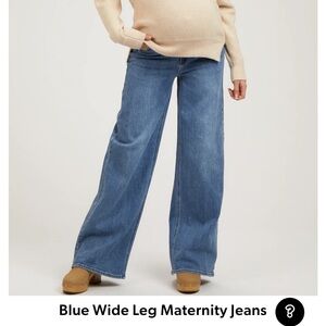 Blue Wide Leg Maternity Jeans